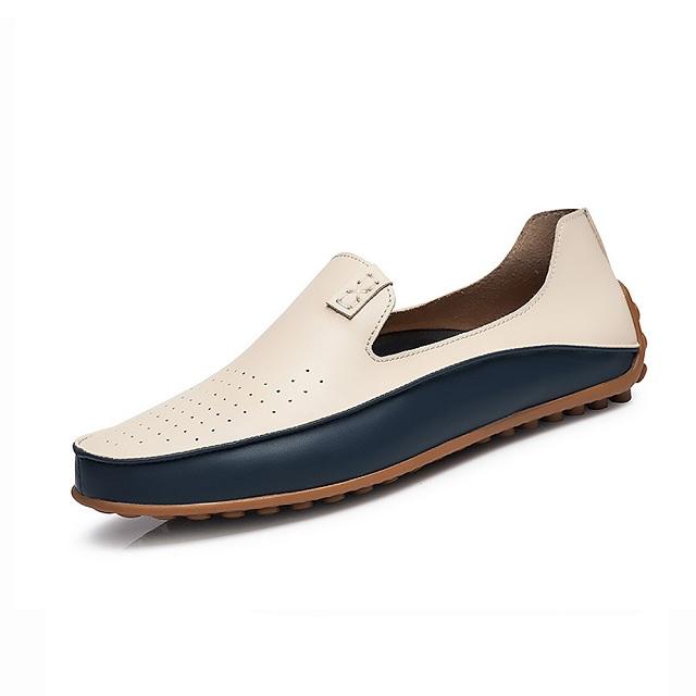 Slip on driving new style casual chaussure white leather shoes men office wear other trendy shoes