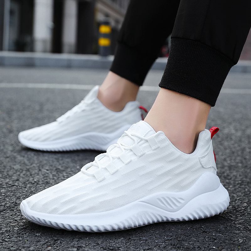 Breathable Sneakers Casual Footwear Breathable Fly Woven Comfortable Mens Running Shoes Hot Selling Sports PVC EVA Mesh WANDEFUL