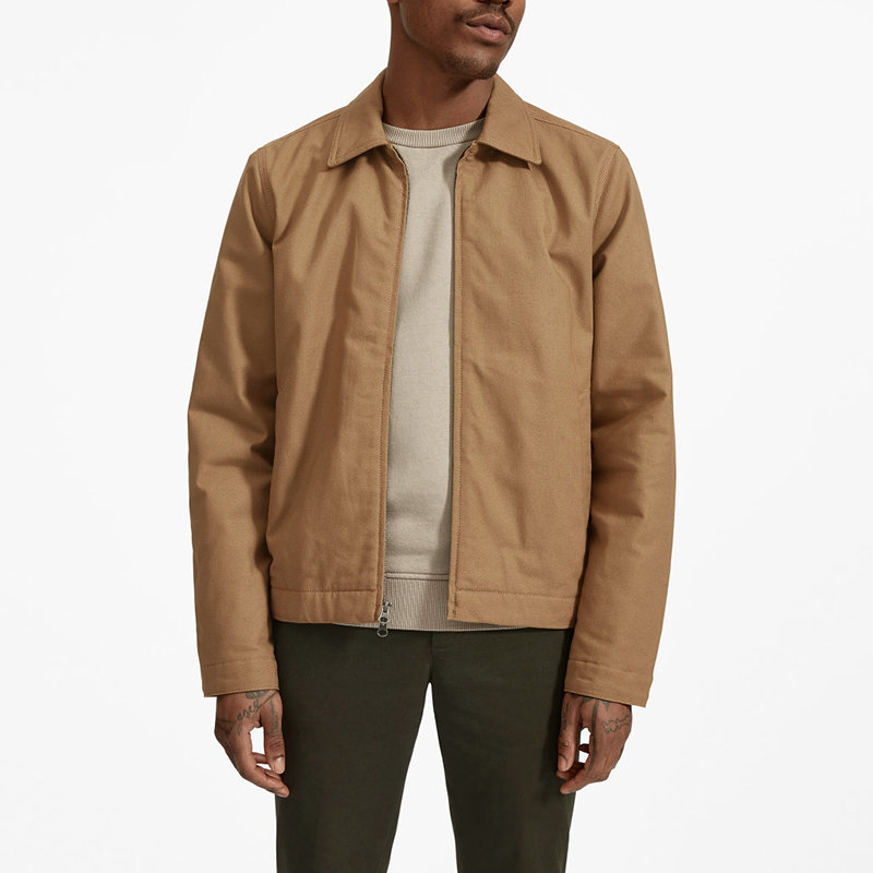 High Quality Men's Vintage Jacket Canvas Filled Cotton Zipper Jacket For Men