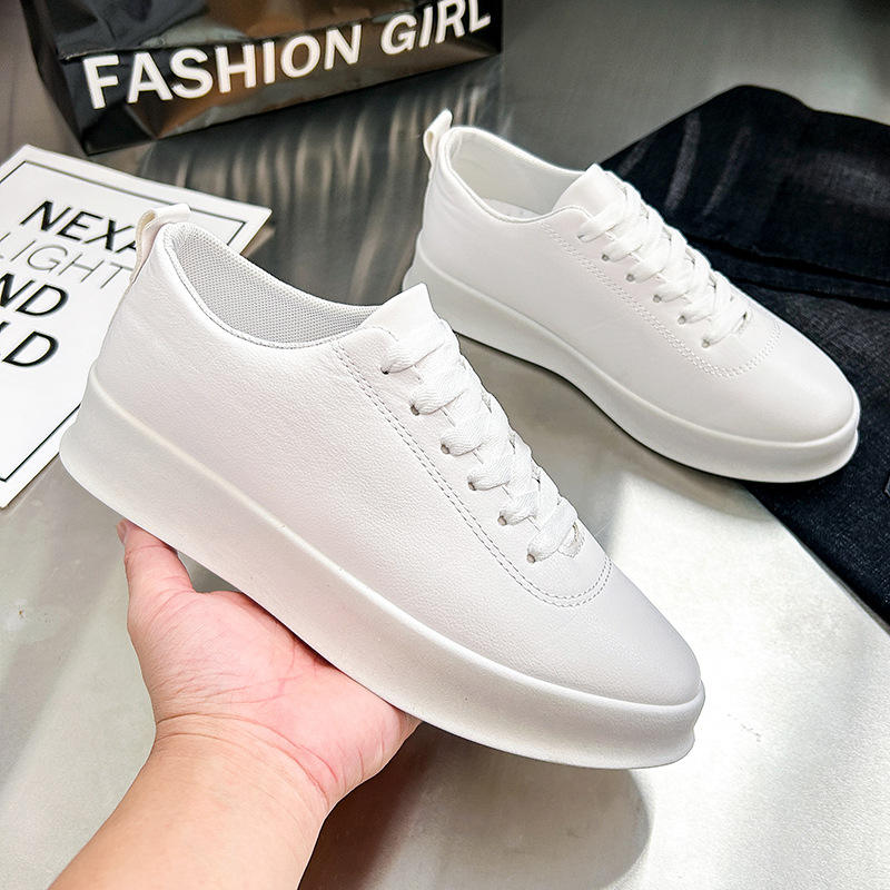 2024 Hot Selling Factory Wholesale Cool White Style  Men's Canvas Trendy Casual Sport Shoes Leather Sneakers For Men