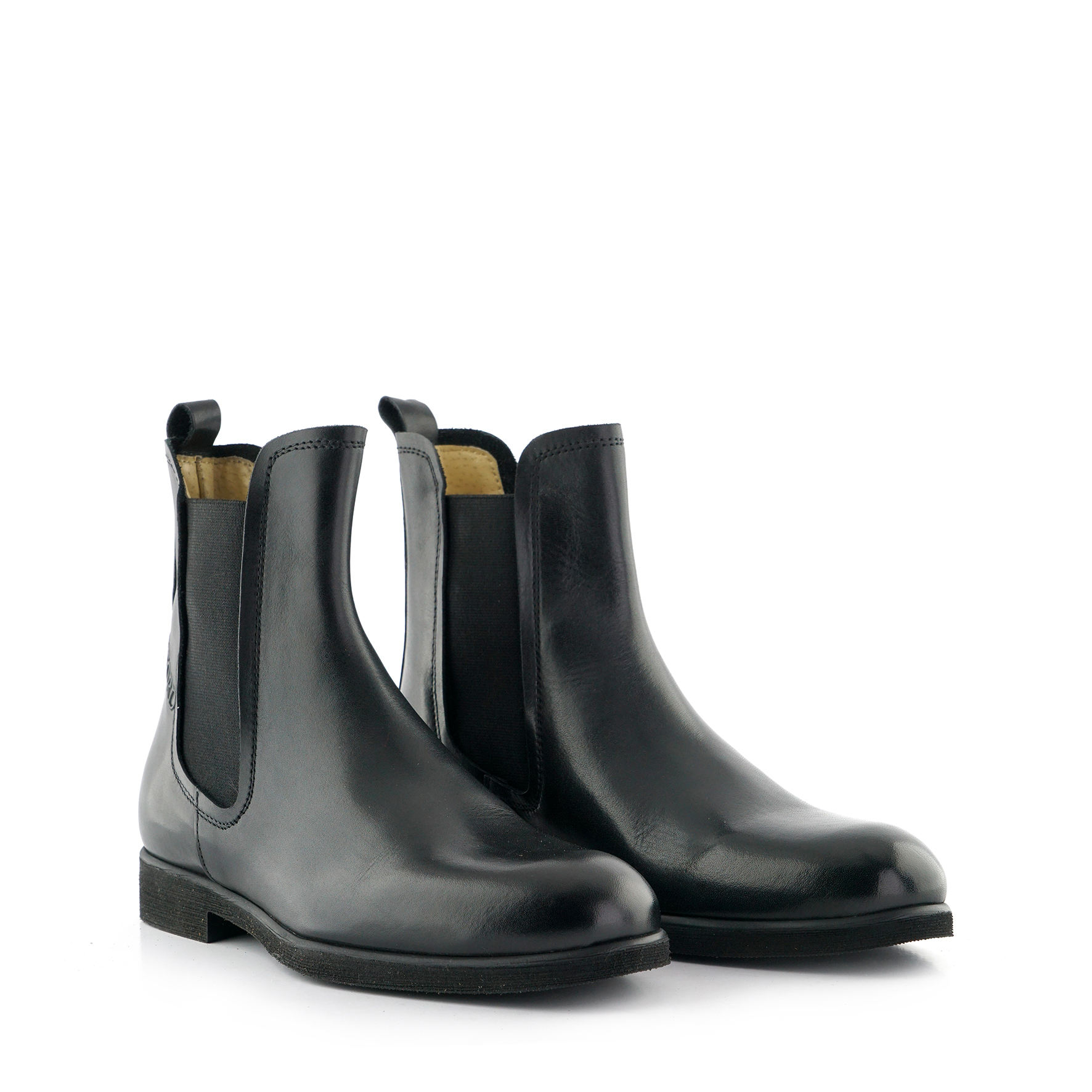 HIGH QUALITY WOMAN CLASSIC SHOES BLACK LEATHER, BAND ELASTIC, LIGHT, FIT AND COMFORTABLE MADE IN ITALY