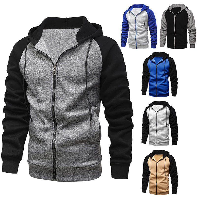 Casual coat men custom logo man jacket new autumn full zipper jackets with hooded