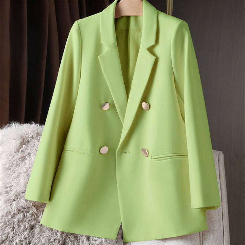 Wholesale 2024 Spring Autumn Ladies Blazer Office Fashion Design Metal Buttons Women Suit Jacket
