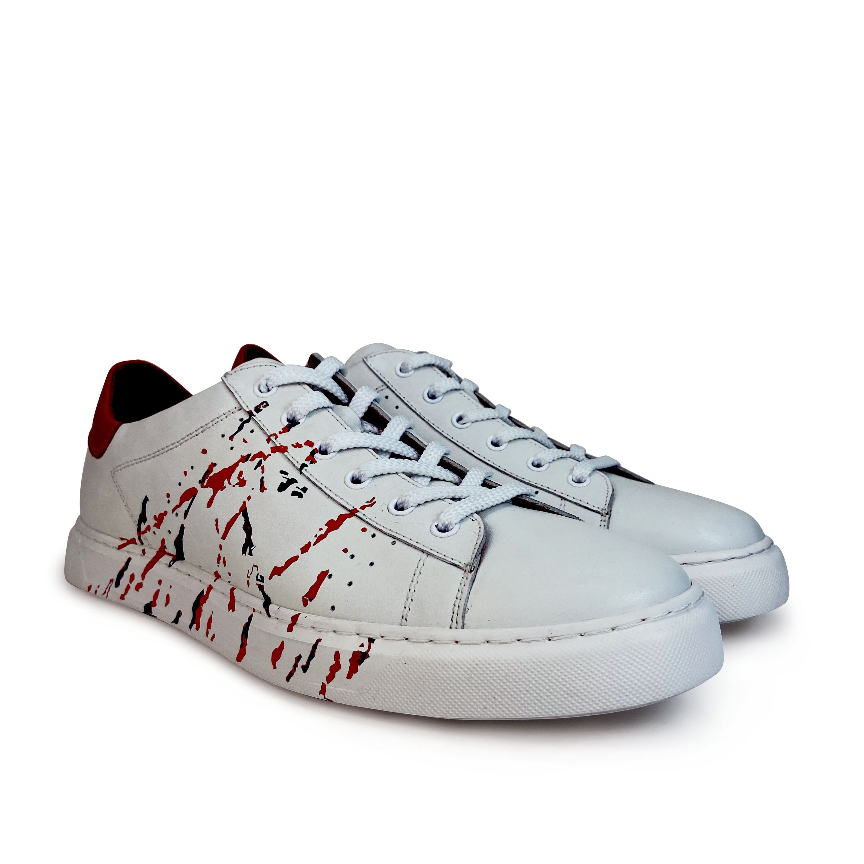 Zari Chaussures Other Trendy Shoes casual men lace up sneaker shoe leather hand painted