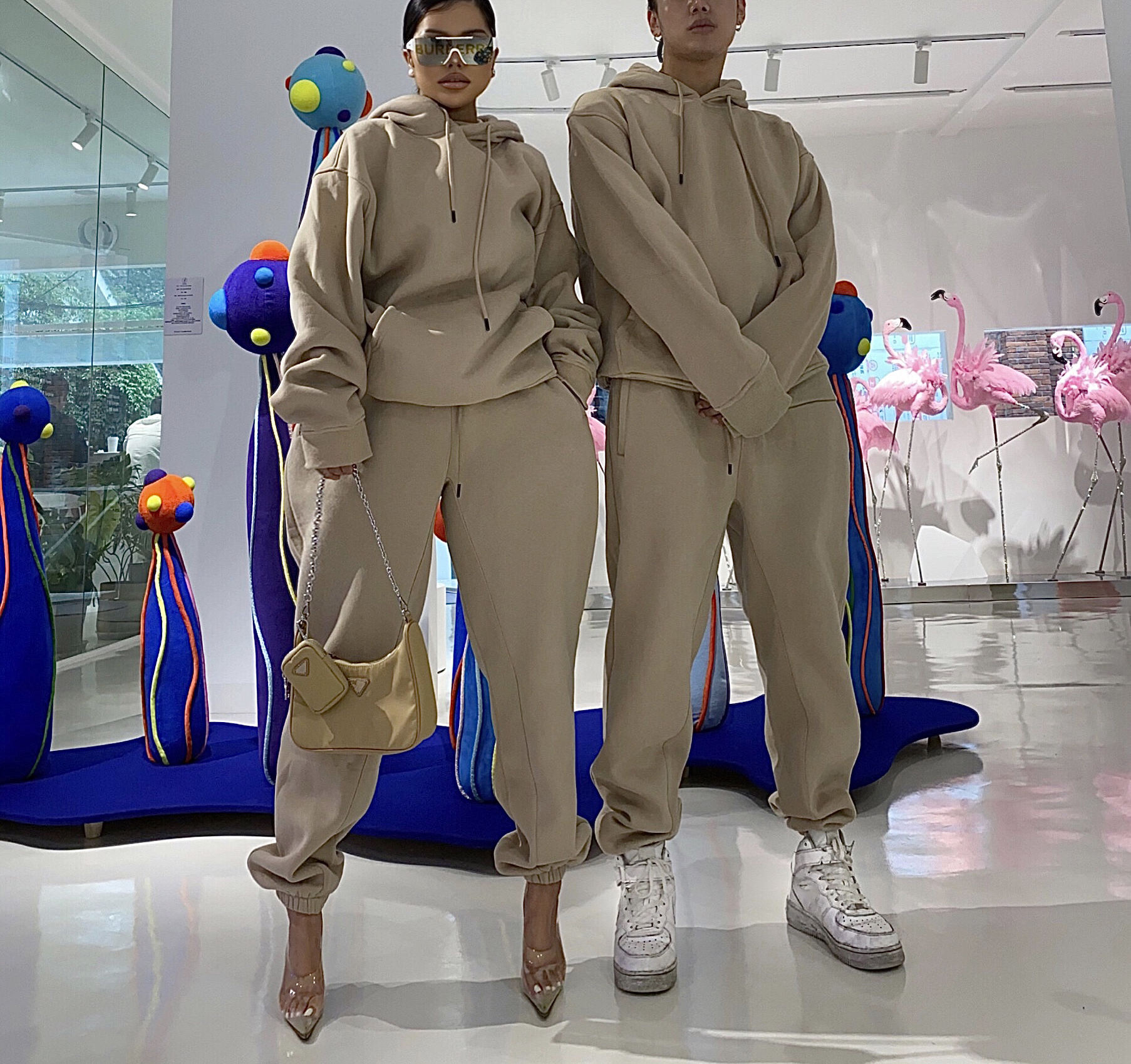 2023 Fall winter custom unisex two piece hoodie set plus size men's sets long fitness joggers pants hoodies set